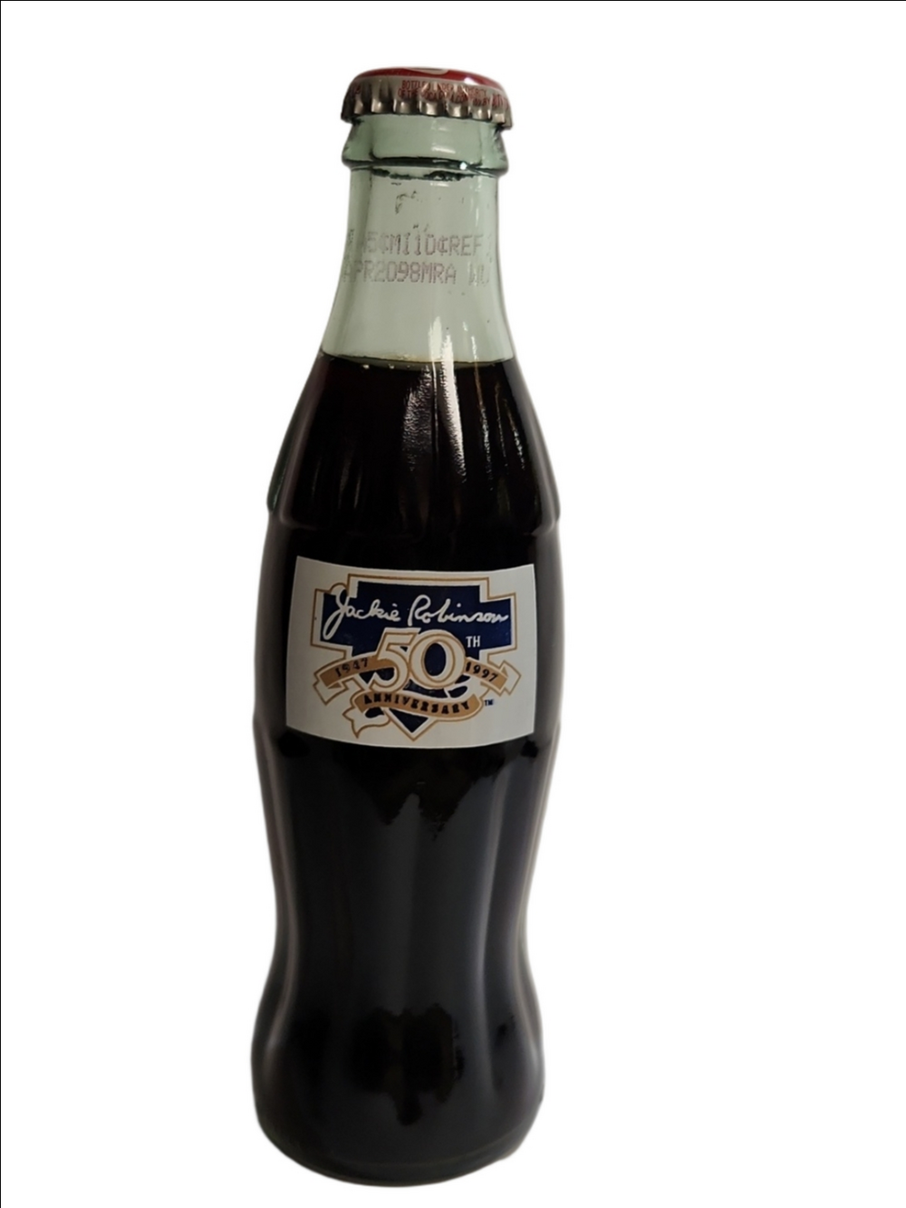 Coca Cola Jackie Robinson 50th Anniversary Bottle - Green & Brown